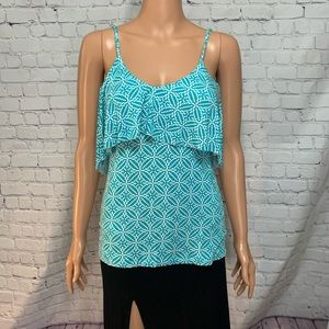 Tart size XS blue Spaghetti strap baby blue flowy boho top